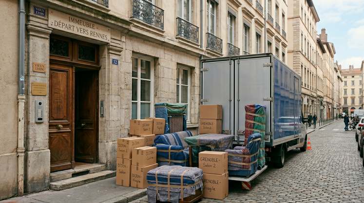 Chargement de déménagement à Lyon pour un départ vers Grenoble