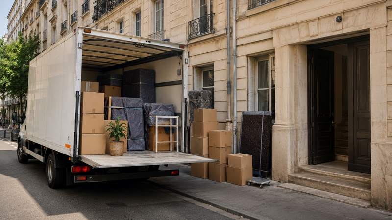 Chargement de déménagement à Lyon pour un départ vers Tours